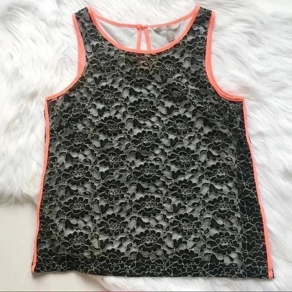 Banana Republic Black Lace Tank with Neon Trim - Picture 2 of 7